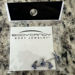 NWT Body Candy 14G Nipple barbell set Blue Hightop Sneaker